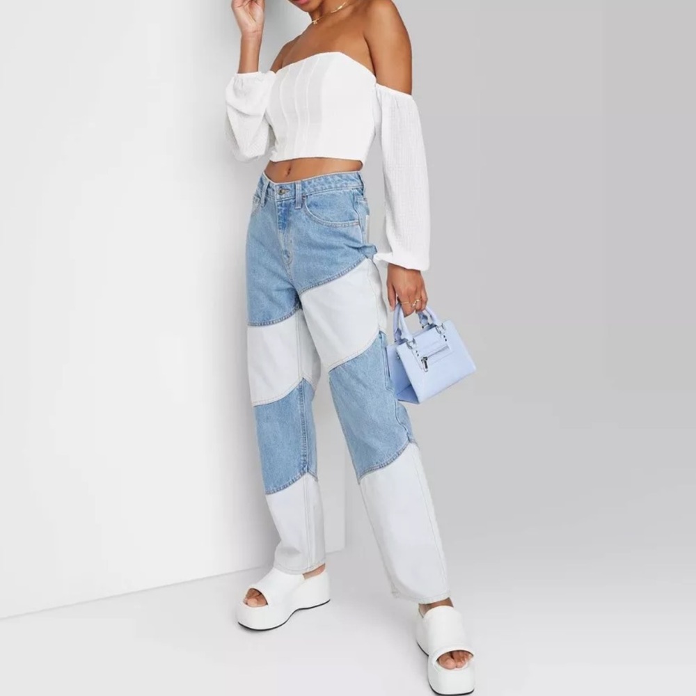 NWT Wild Fable Indigo Patchwork Jeans
